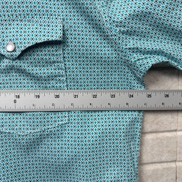 Panhandle Rough Stock Excellent Western Shirt Men’s L Blue Micro Print - Picture 8 of 9